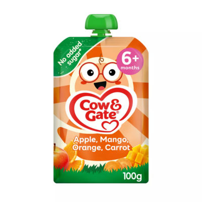 Fruit Pouch Apple Mango Orange & Carrot Baby Food Snack, 6+ Months, 100g thumbnail 2