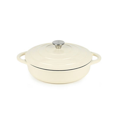 Cream Enamelled Cast Iron Casserole Dish - 28cm thumbnail 2