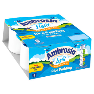 Light Low Fat & Reduced Sugar Rice Pudding Dessert Snack Pots 4 x 120g thumbnail 3