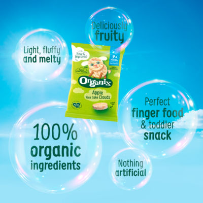 Summer Fruits Rice Cake Clouds Organic Baby Snacks Multipack 4x18g 7 months+ thumbnail 3