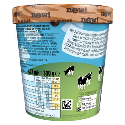 Sundae Brookies & Cream Ice Cream Tub 427ml thumbnail 3