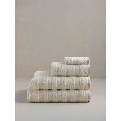 Stacey Solomon Neutral Textured Cotton Towel 70x130cm thumbnail 4
