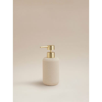 Natural Sandstone Ribbed Soap Dispenser thumbnail 2