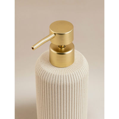 Natural Sandstone Ribbed Soap Dispenser thumbnail 3