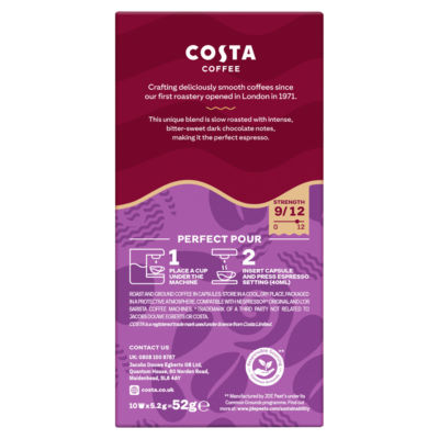 Costa Dark Intense Roast Coffee Pods x10 Nespresso®* Compatible thumbnail 3