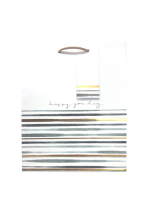 Green Gold Stripe Medium Bag