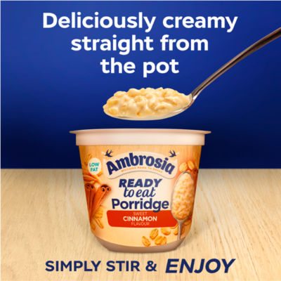 Ready to Eat Porridge Oat Cereal Pot Sweet Cinnamon 210g thumbnail 3