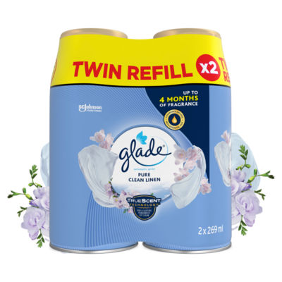 Automatic Spray Air Freshener Twin Refills Clean Linen 2x269ml