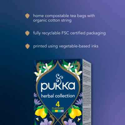 Organic Herbal Tea Collection, Four Different Flavours 20 Home Compostable Herbal Tea Bags thumbnail 4