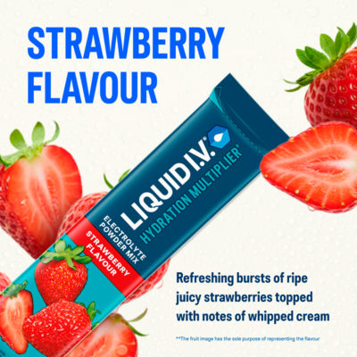 Hydration Multiplier* Strawberry Electrolyte Powder Mix Food Supplement 6 sachets thumbnail 4