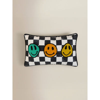 Checkerboard Smiley Face Cushion