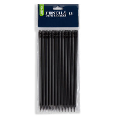Black Pencils with Erasers 12 Pack thumbnail 2