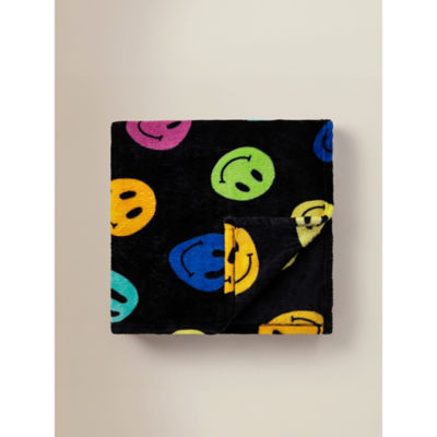 Checkerboard Smiley Fleece Blanket - 120cm x 150cm