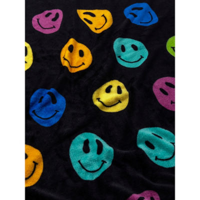 Checkerboard Smiley Fleece Blanket - 120cm x 150cm thumbnail 4