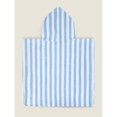 Blue Stripe Cotton Poncho Small thumbnail 3