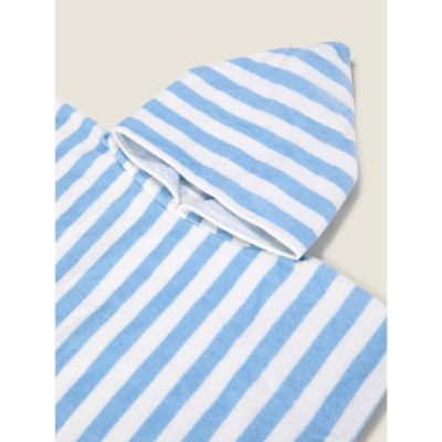 Blue Stripe Cotton Poncho Small thumbnail 4