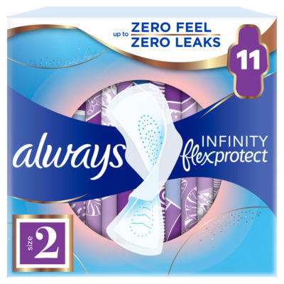 Infinity FlexProtect Sanitary Towels Long (Size 2) With Wings 11 Pads