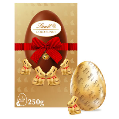 Gold Bunny Milk Chocolate Egg With Nine Mini Lindt Gold Bunny 250g thumbnail 2