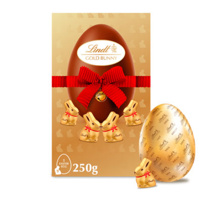 Gold Bunny Milk Chocolate Egg With Nine Mini Lindt Gold Bunny 250g thumbnail 3