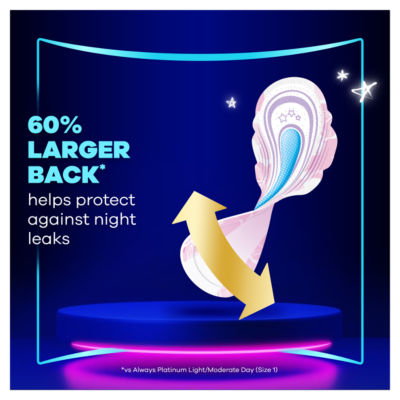 Platinum Sanitary Towels Moderate Flow Night (Size 4) 12 Pads thumbnail 4