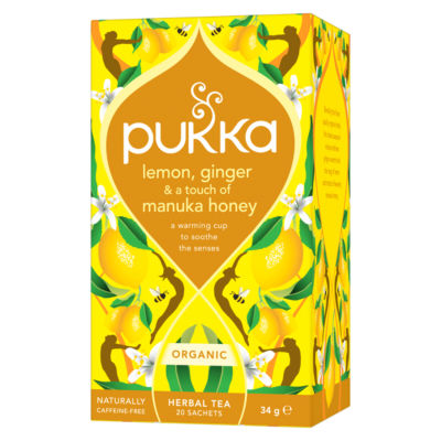 Organic Lemon, Ginger & a touch of Manuka Honey Tea 20 Home Compostable Herbal Tea Bags thumbnail 3