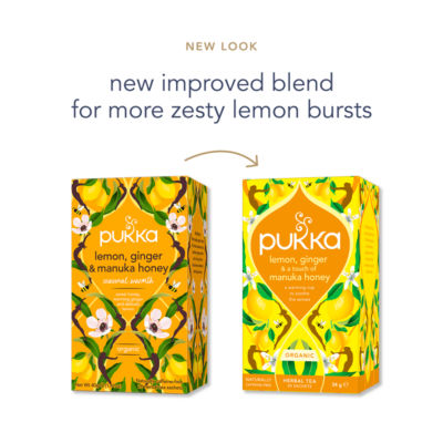 Organic Lemon, Ginger & a touch of Manuka Honey Tea 20 Home Compostable Herbal Tea Bags thumbnail 4