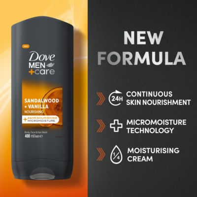 Sandalwood + Vanilla 3-in-1 Hair, Face and Body Wash 400 ml thumbnail 3