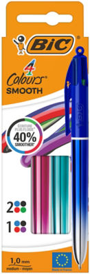 BIC 4 Colours Smooth Ball Pens x3 thumbnail 2