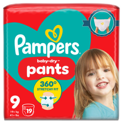 Baby-Dry Nappy Pants Size 9, 19 Nappies, 19kg+, Essential Pack thumbnail 2