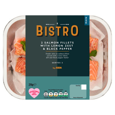 Bistro 2 Salmon Fillets with Lemon Zest & Black Pepper 270g