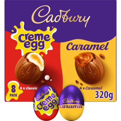 Creme Egg & Caramel Chocolate Easter Egg Multipack 320g (8 x 40g)