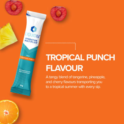 Hydration Multiplier* Tropical Punch Electrolyte Powder Mix Food Supplement 3 sachets thumbnail 4