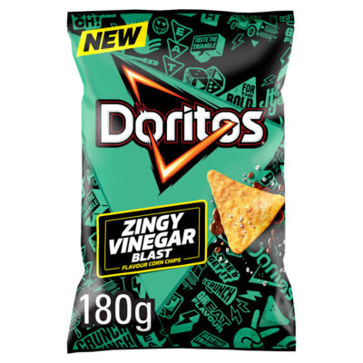 Doritos Zingy Vinegar Tortilla Chips Sharing Bag Crisps 180g
