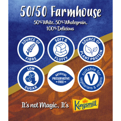 50/50 Farmhouse Bread Sliced Loaf 800g thumbnail 3