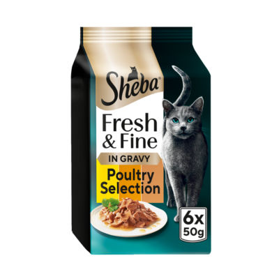 ® Fresh & Fine Adult Wet Cat Food Chicken &Turkey Gravy 6x50g Pouches thumbnail 2