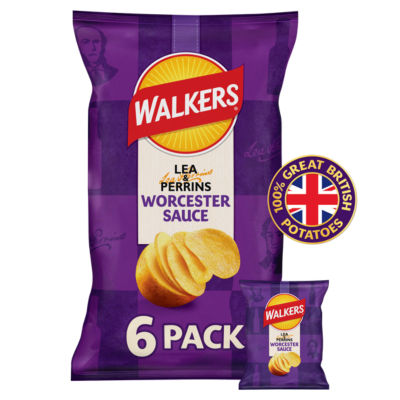 Worcester Sauce Lea & Perrins  Multipack Crisps 6x25g thumbnail 2