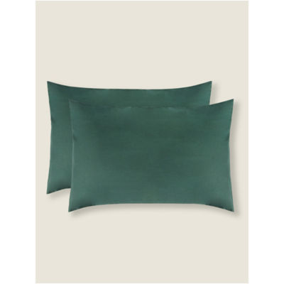 Forest Green Plain Pillowcase Pair - thumbnail 2