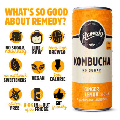 Kombucha Ginger Lemon 4 x 330 ml thumbnail 3