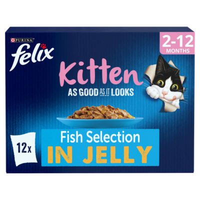 As Good As it Looks Kitten Fish in Jelly Wet Cat Food 12x100g thumbnail 2