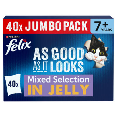 As Good As it Looks Senior 7+ Mixed Selection Wet Cat Food 40x85g