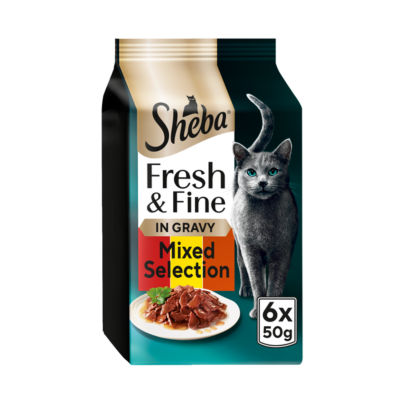 ® Fresh & Fine Adult Wet Cat Food Beef & Chicken Gravy 6 x 50g Pouches thumbnail 2