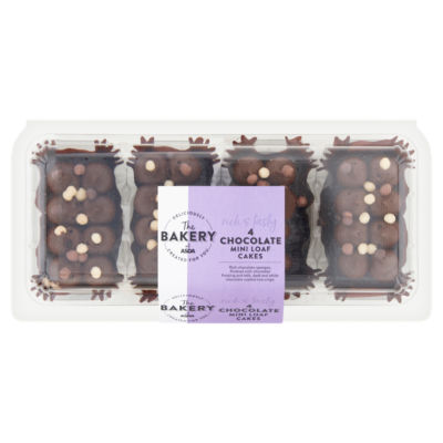 The BAKERY at ASDA 4 Chocolate Mini Loaf Cakes