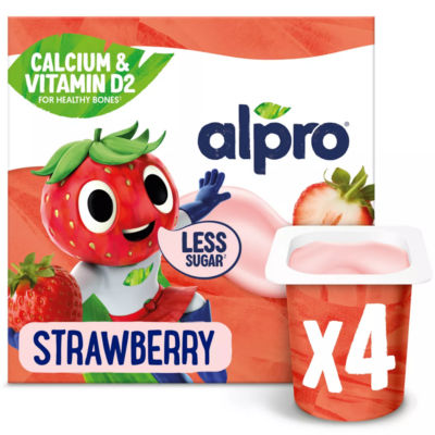 Kids Strawberry Soya Dairy Free Yoghurt Alternatives 4x115g thumbnail 2
