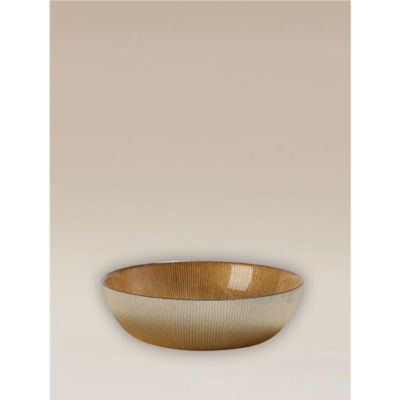 Gold-Tone Glass Serving Bowl