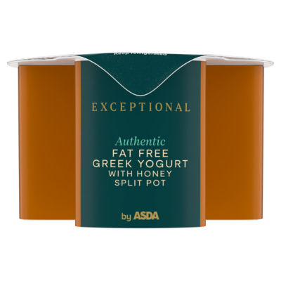Exceptional by  Authentic Fat Free Greek Yogurt with Honey Split Pot 150g