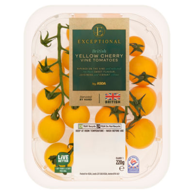 Exceptional by ASDA British Yellow Cherry Vine Tomatoes 220g