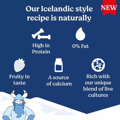 Skyr 0% Fat High Protein Strawberry Yoghurt, 150g thumbnail 3
