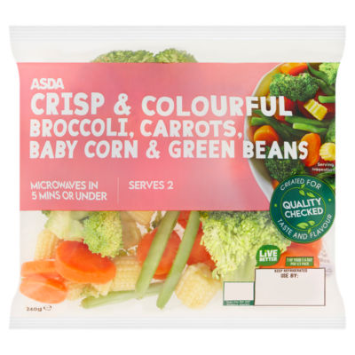 Crisp & Colourful Broccoli, Carrots Baby Corn & Green Beans 240g thumbnail 2