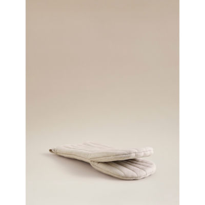 Beige Linen Rich Single Oven Glove