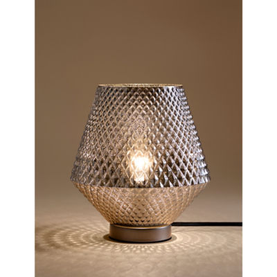Silver-Tone Diamond Glass Table Lamp thumbnail 3